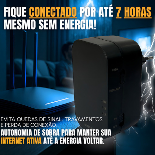Mini Nobreak (Fonte Com Bateria Interna) QNB02P 12V Ou 9V MLB4307087175 Qualitronix - imagem 7