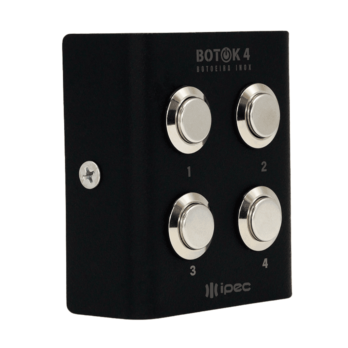 Botoeira Inox Preta 4 Botões - Botok 4 - Ipec