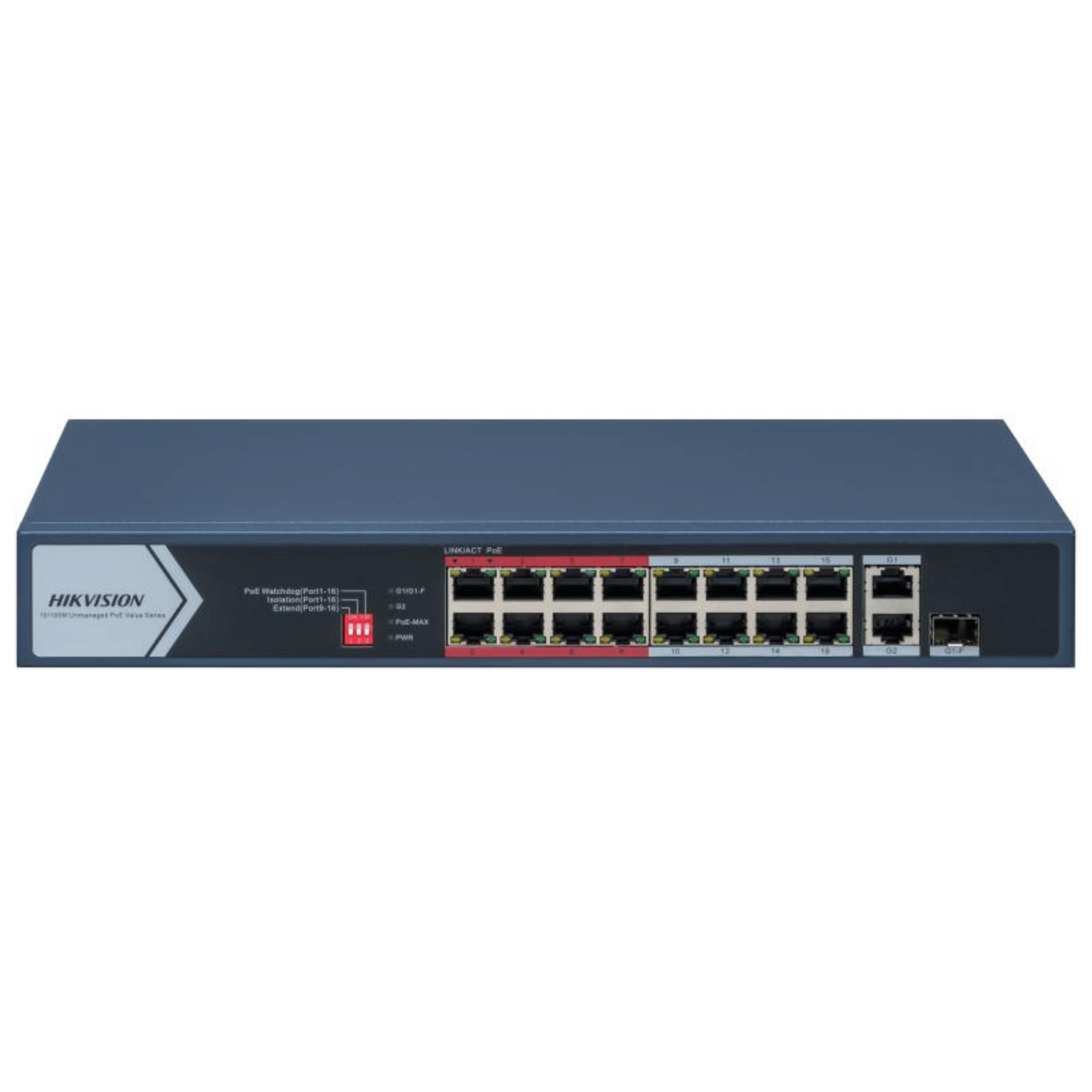 Switch 16 Portas PoE 2 Uplink Gigabit 130W - DS-3E0318P-E/M(C) - Hikvision