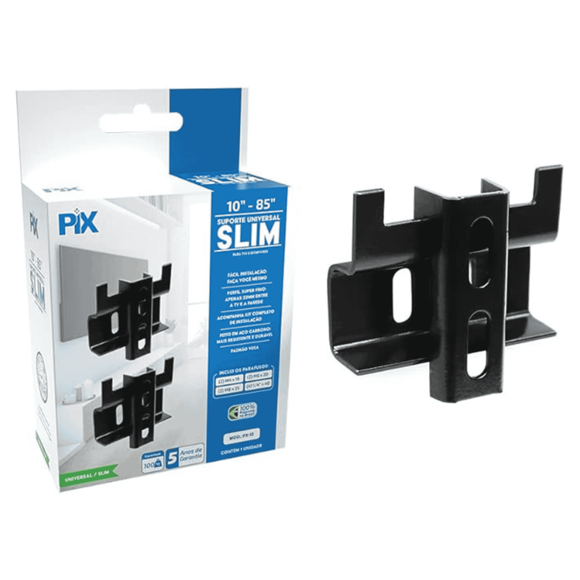 Suporte Tv LED Fixo Universal Slim 10" A 100" - PX-13 - Pix 363958 PIX - imagem 3
