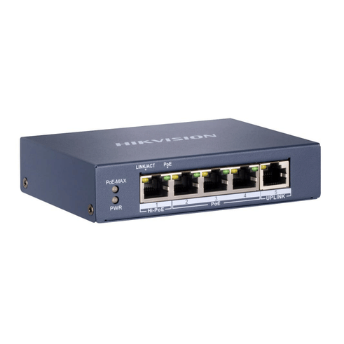 Switch PoE Gigabit 4 Portas - DS-3E0505HP-E - Hikvision 6930 Hikvision