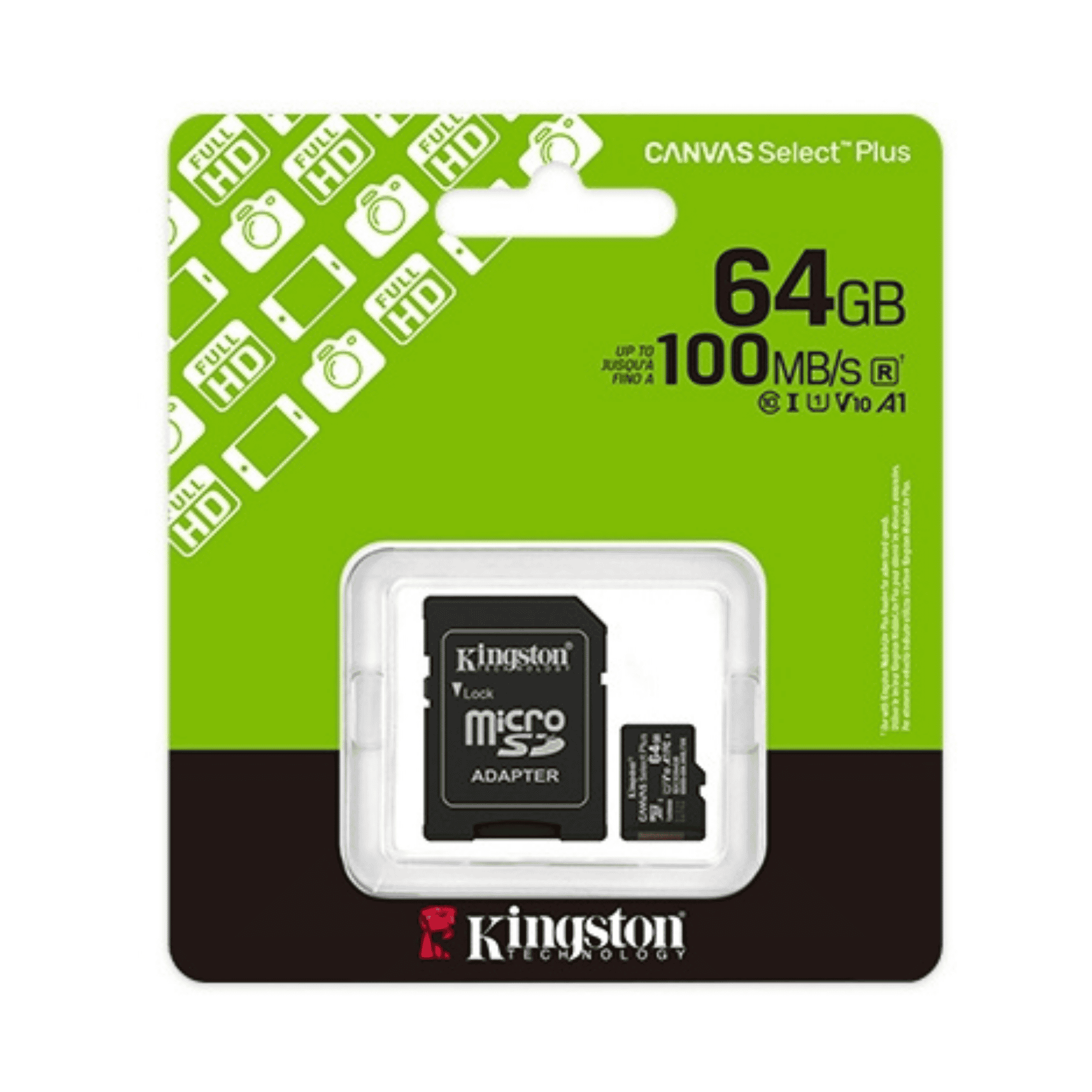 Cartão De Memória Microsd Classe 10 Canvas Select Plus - SDCS3 64GB - Kingston