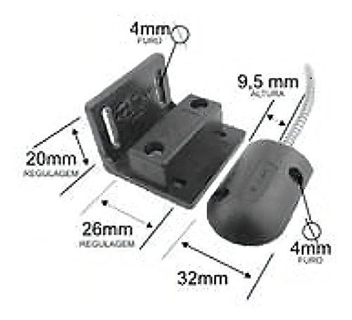 Mini Sensor De Porta De Aco E Portoes Preto Stilus MSP - imagem 4