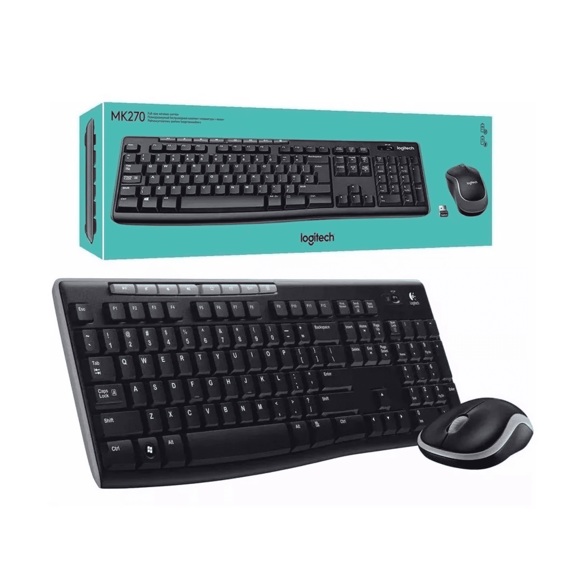 Kit Teclado E Mouse Sem Fio USB 2,4 Ghz - MK270 - Logitech 036000174 Logitech