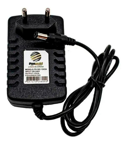 Fonte 12V/2A - Cabeada / Bivolt Automatica (Psi / Smart Chip) - 24W Fasgold