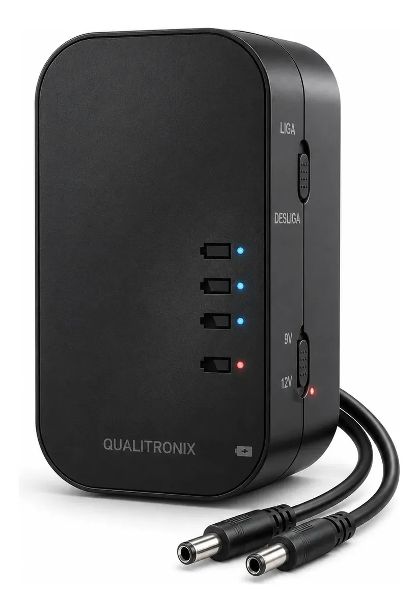 Mini Nobreak (Fonte Com Bateria Interna) QNB02P 12V Ou 9V MLB4307087175 Qualitronix - imagem 7