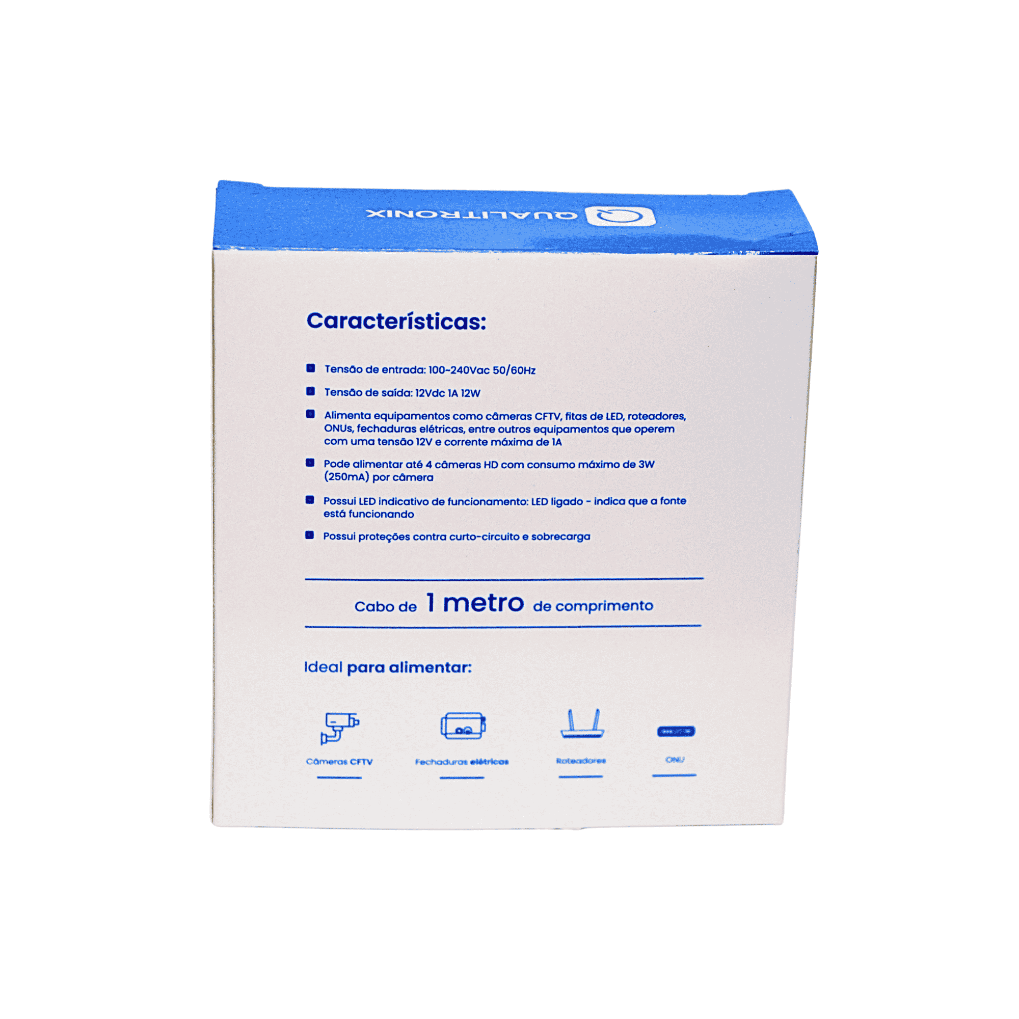 Fonte 12V 1A 12W Com Saída P4 E Plug Ac - Qualitronix 0701000PT Qualitronix - imagem 4