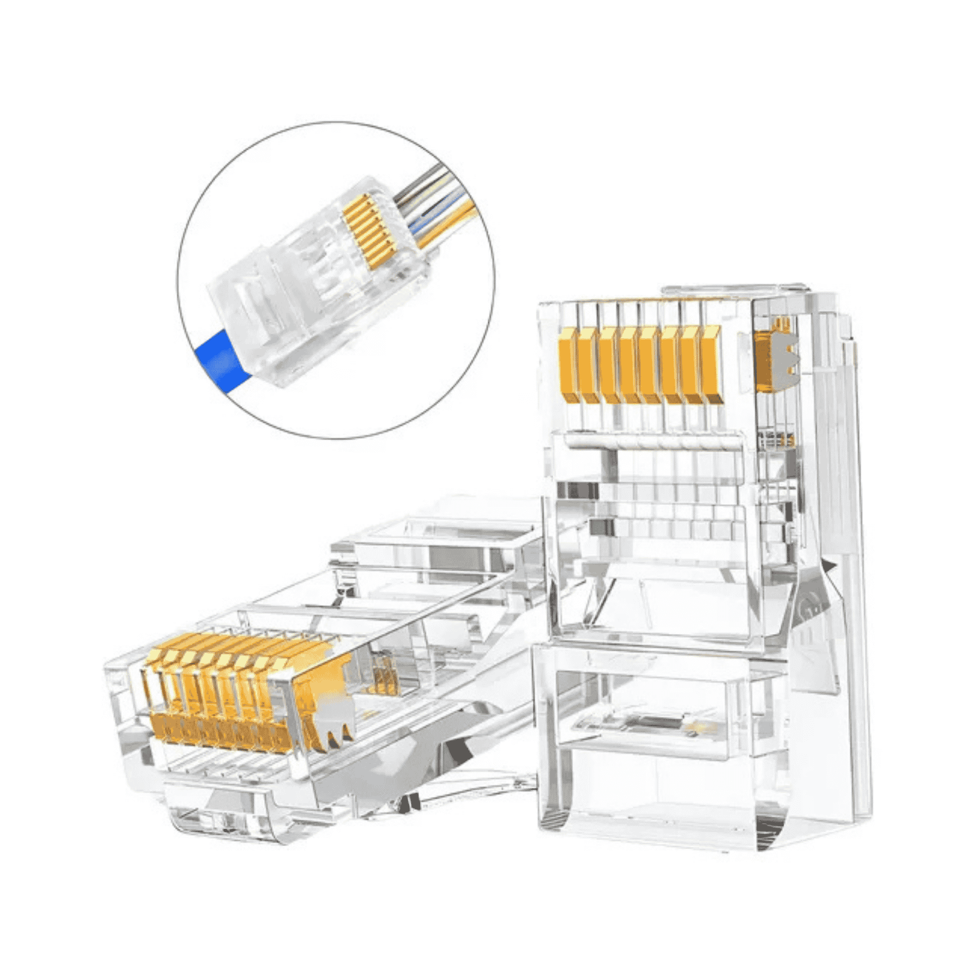 Plug RJ45 Vazado CAT5E/CAT6 Pacote 100UN. - FS-361 - Fasgold / Exbom FS-361 Fasgold - imagem 3