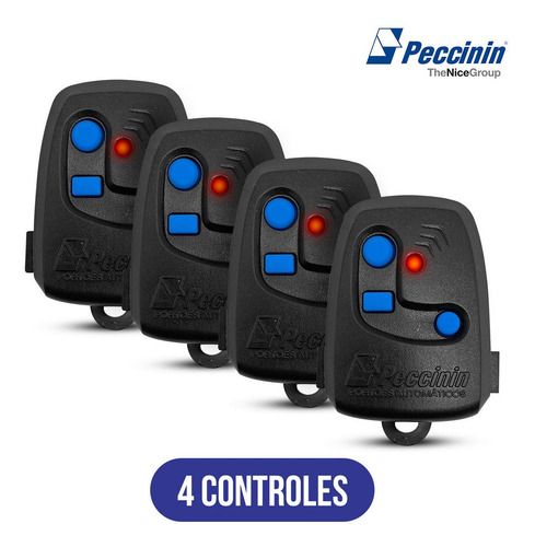Kit Com 4 Controle Remoto Nice - Peccinin Tx 3C 3 Teclas 433,92 Mhz Preto MLB5886314276 Peccinin - imagem 5