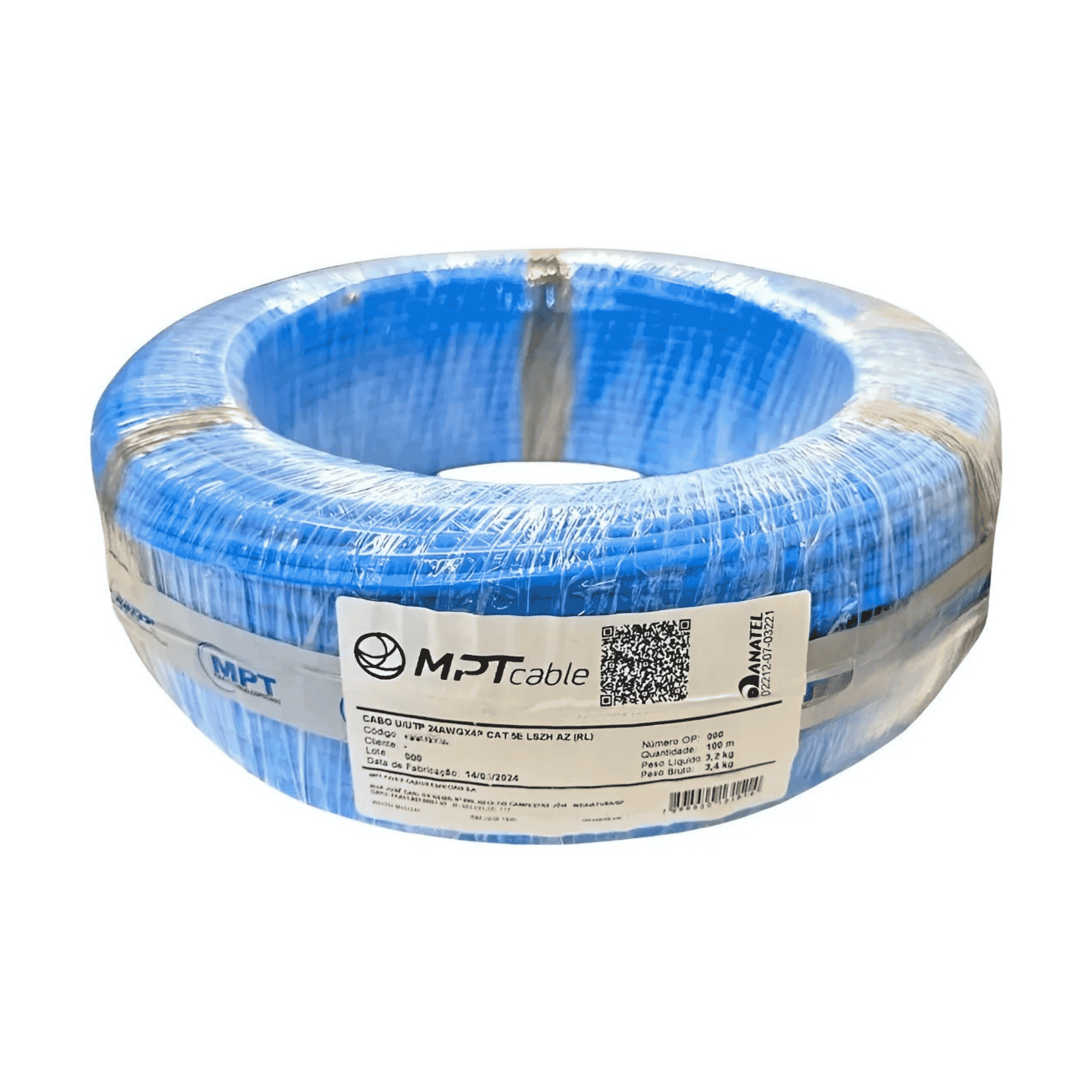 Cabo De Rede CAT5E Cm U/Utp Azul - 24AWGX4P - Mpt