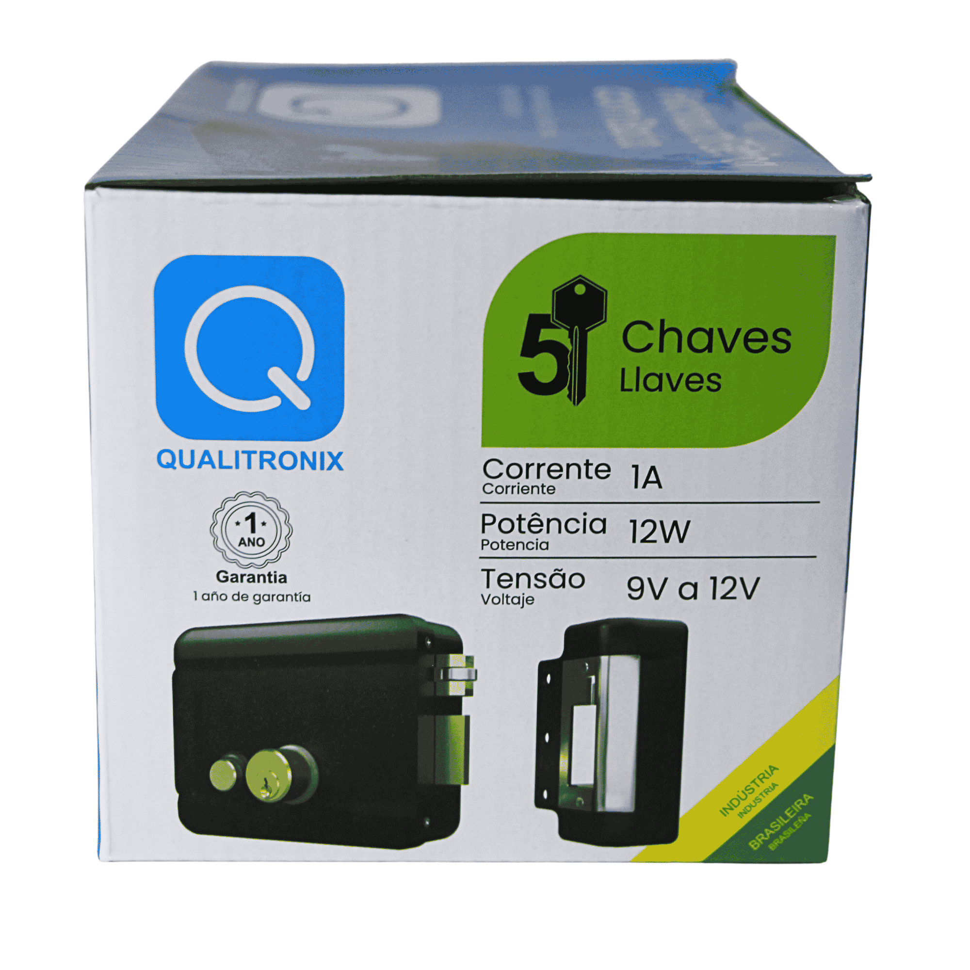 Fechadura Elétrica Para Portão Com Botão Interno 12V - Qualitronix 0301000PT Qualitronix - imagem 4