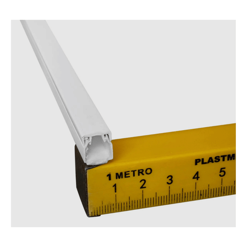 Canaleta PVC Branca 10X10X2000MM Com Fita Dupla Face - Alumbra 6246 Alumbra