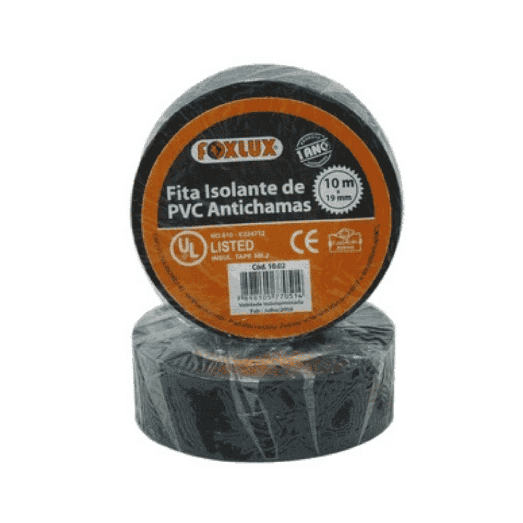 Fita Isolante PVC Antichama Preta 10 Metros - Foxlux