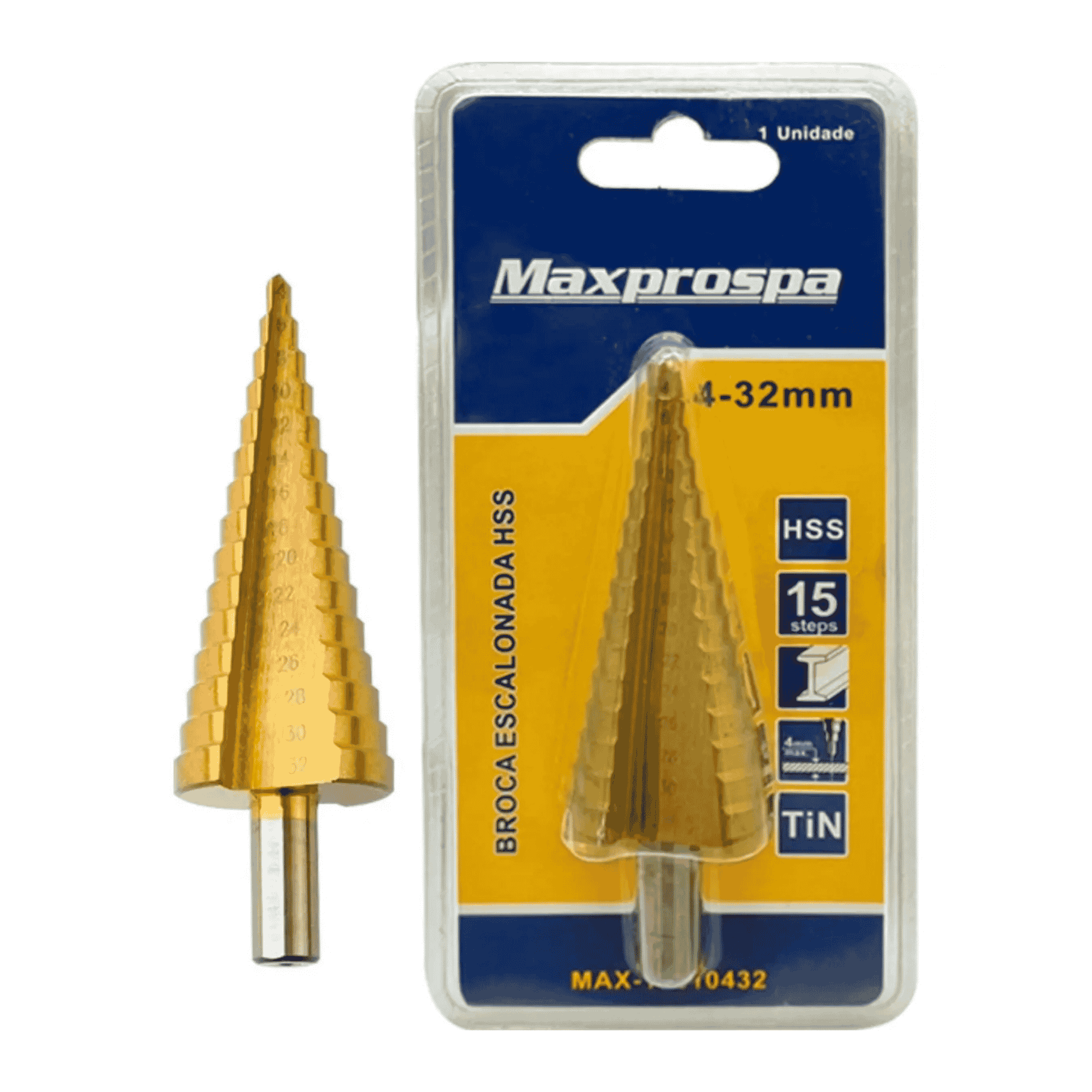 Broca Escalonada Hss Ctp 4 A 32 Mm Para Metal - Forzon
