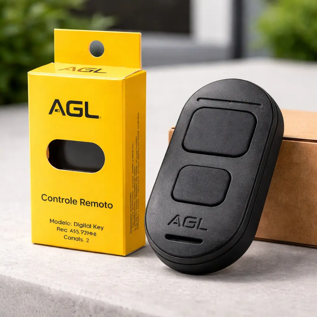 Controle Remoto Key 6P20 433,92 Preto Com 2 Botoes Preto - Novo - AGL