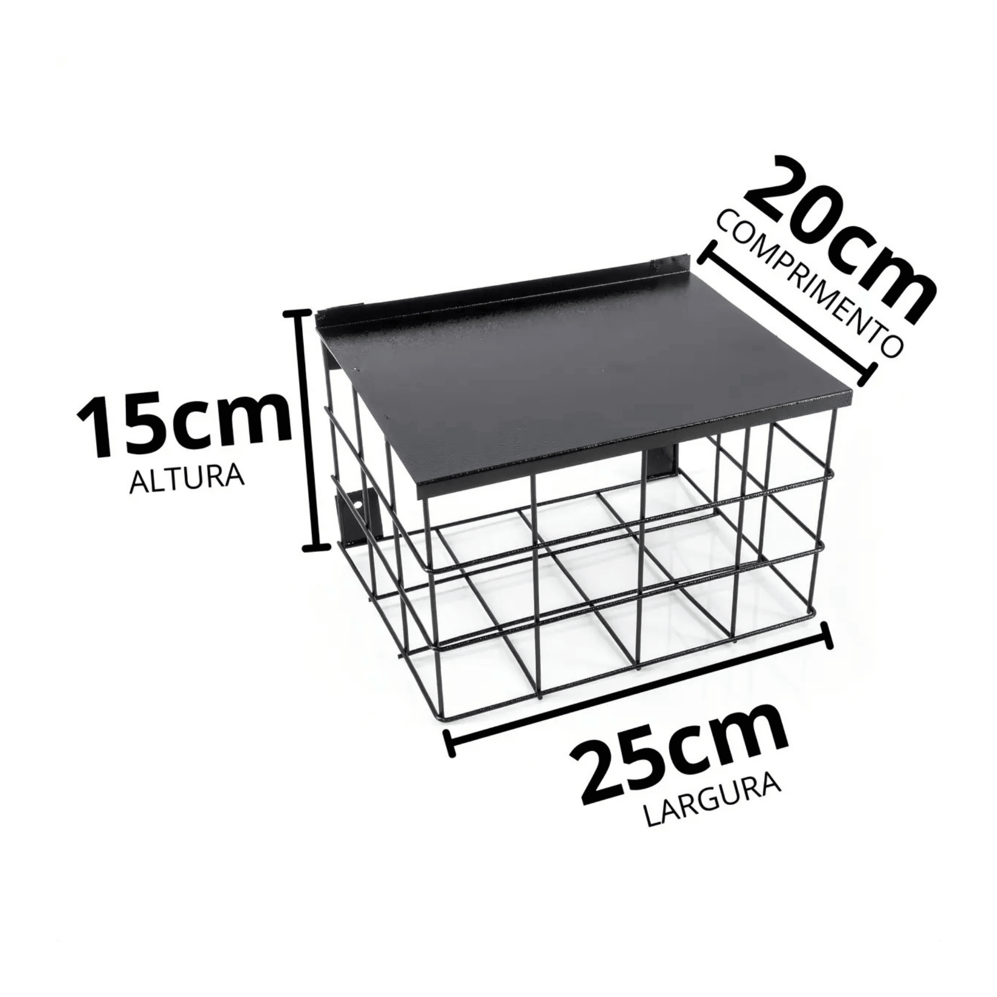 Grade De Proteção Quadrada Com Chapa 15X25X20CM Preta - JL2003 - Jbr JL2003-PRETA JBR - imagem 5