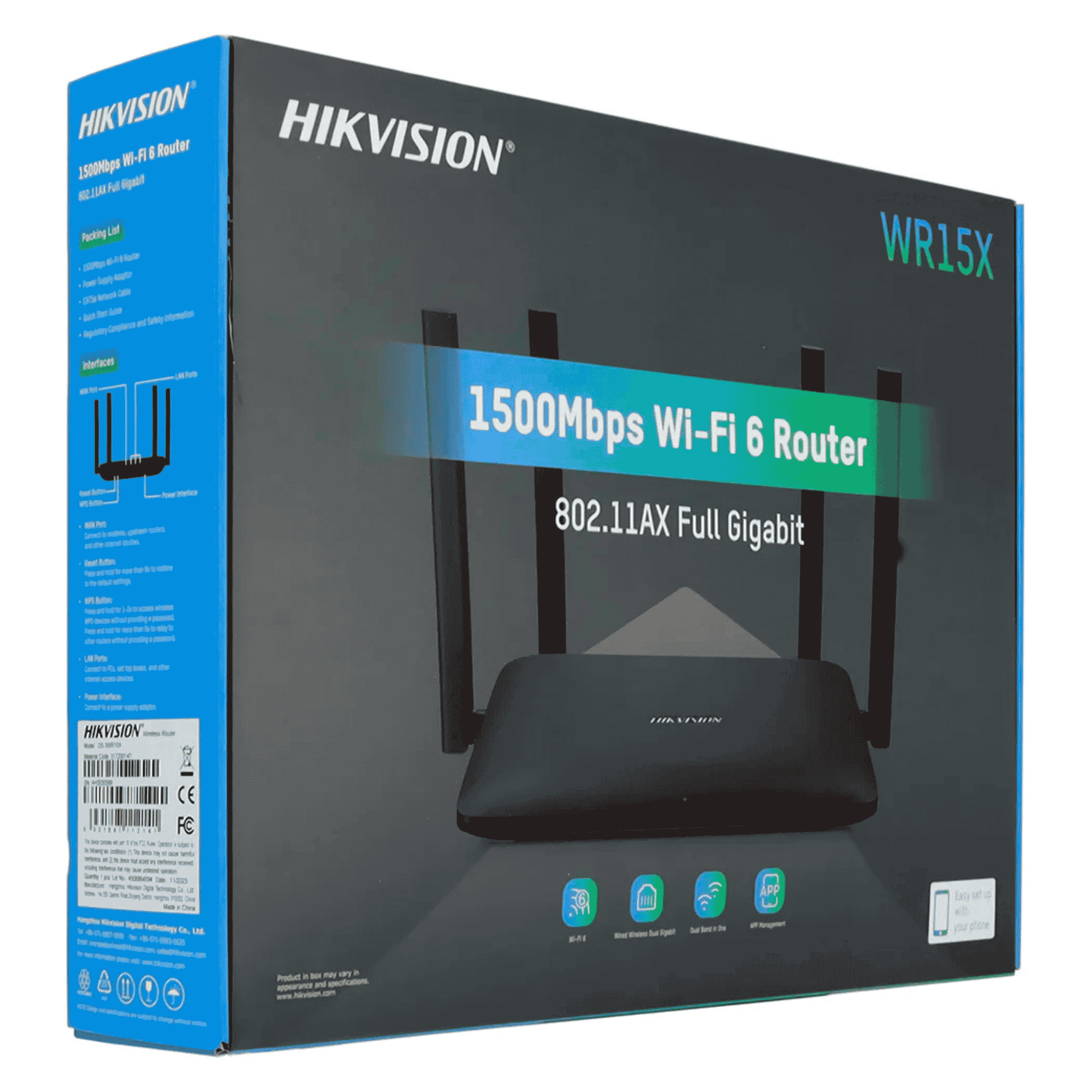 Roteador Wireless Wi-Fi 6 AX1500 Dual Band Gigabit - DS-3WR15X - Hikvision 29361 Hikvision - imagem 5