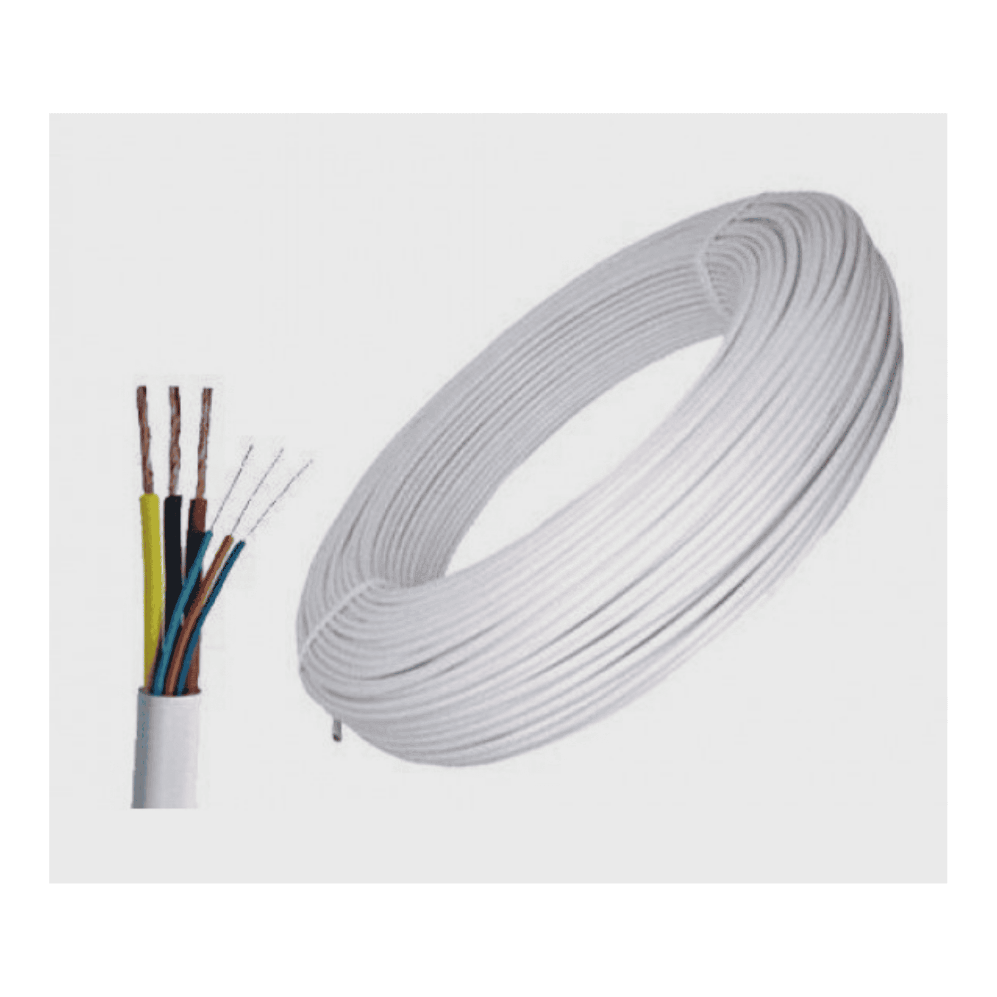 Cabo Fim De Curso 6 Vias 3X0,40mm + 3X0,75mm Branco 100m - Cabomix
