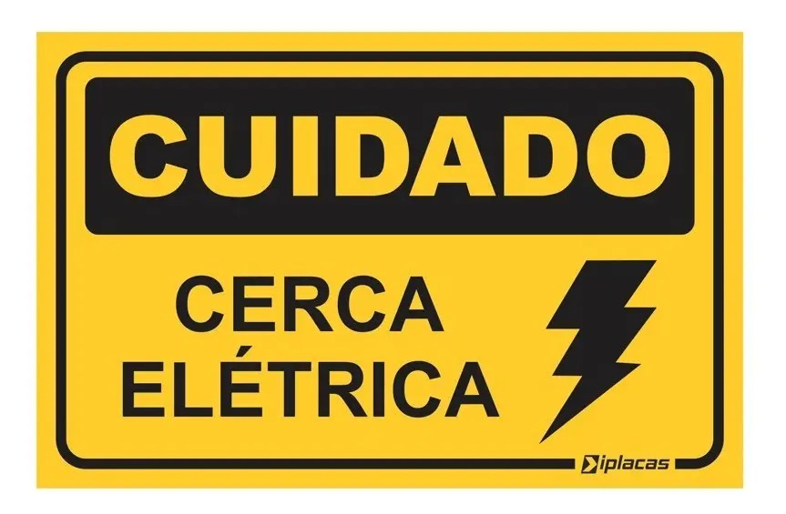 Placas De Identificação Cerca Elétrica 17X11CM - Reforçada