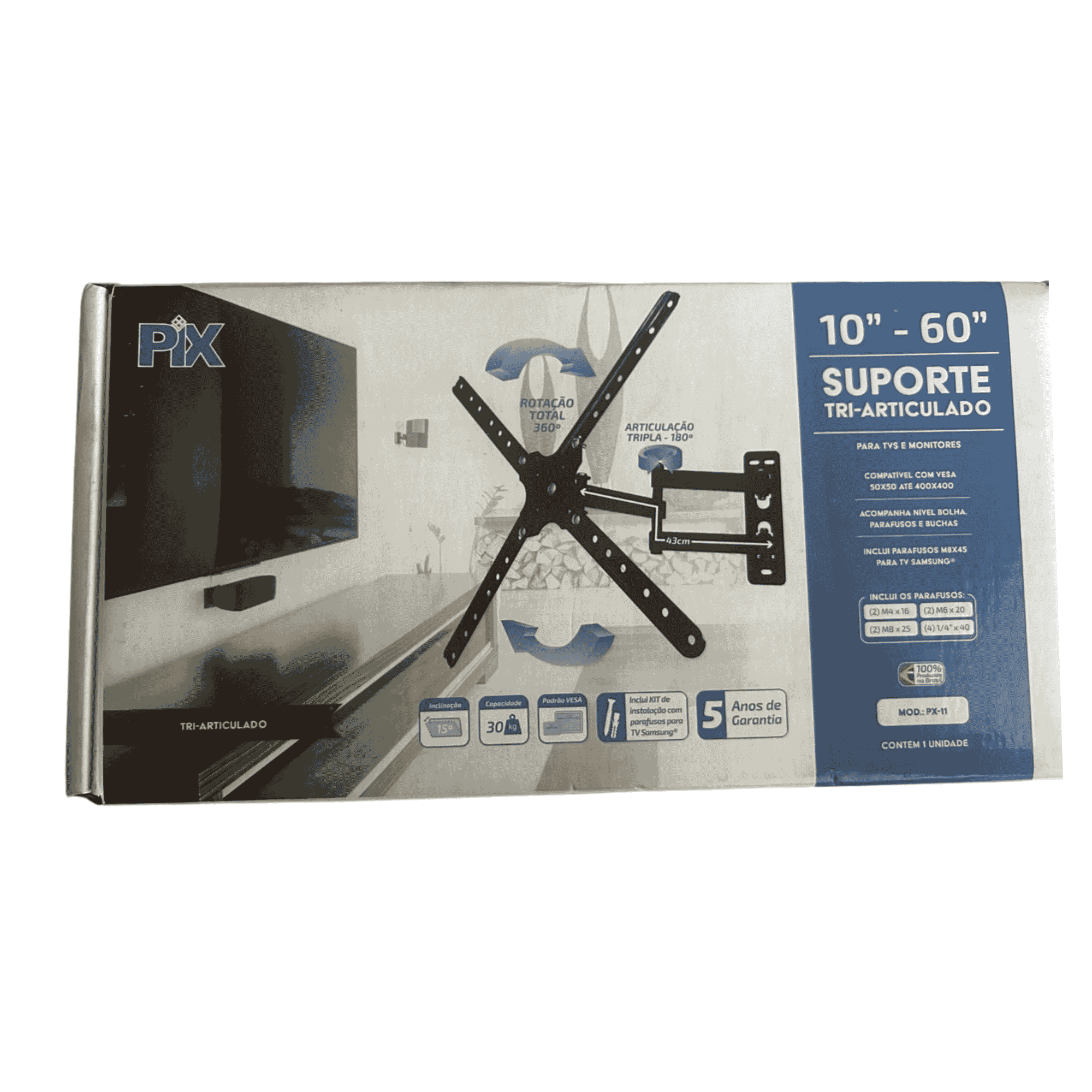 Suporte Tv LED Tri-Articulado 10" A 60" - PX-11 - Pix 363960 PIX - imagem 3