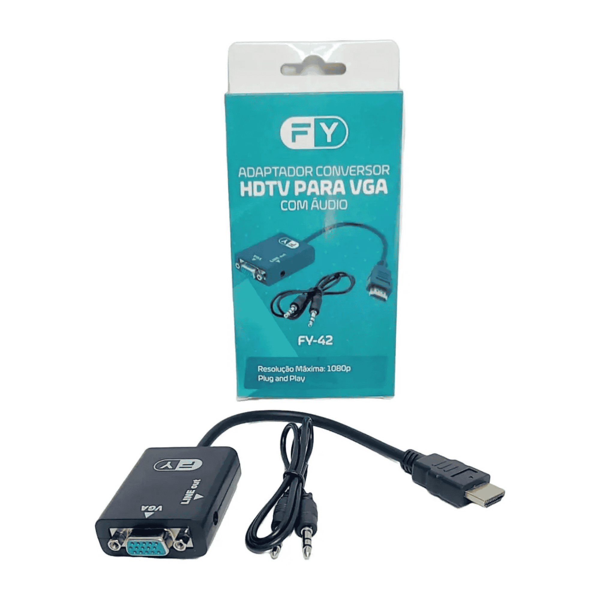 Adaptador Conversor HDMI Para VGA Com Saída De Áudio P2 Full HD 1080P - Forzon CONVERSORHDMIVGA Forzon - imagem 8