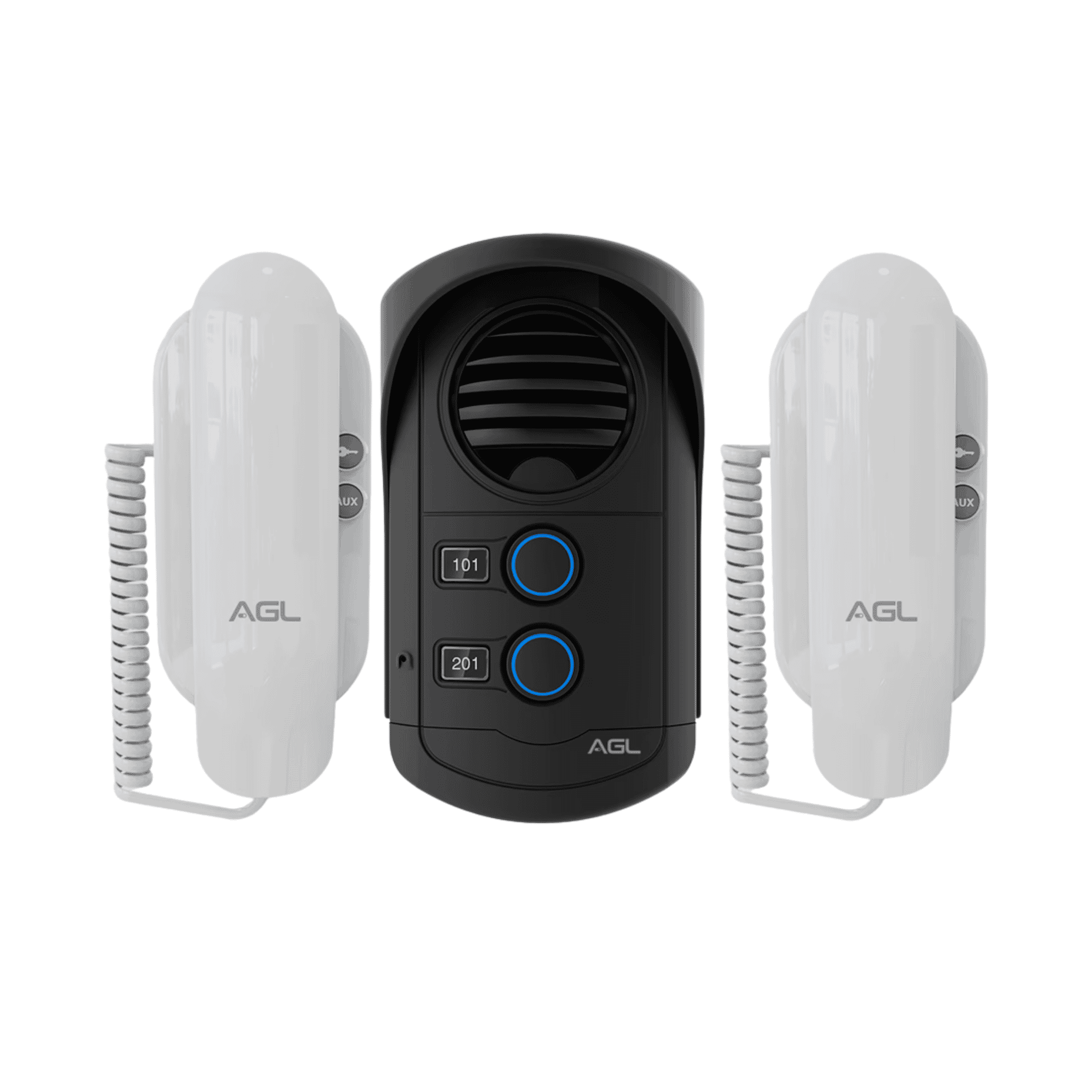 Porteiro Coletivo Slim 2 Pontos Com 2 Monofones Brancos - S300 - AGL 1107092 AGL
