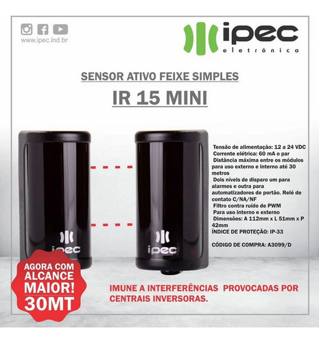 Ipec Foto Celula IR15 Mini A2924 IPEC - imagem 6