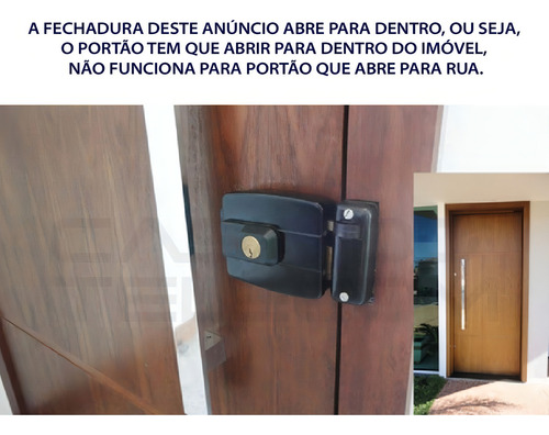 Fechadura AGL- Mini - 12V Preta - 42mm A. Int. Ch.Simp. F.Conv. - Unidade 1004252 AGL - imagem 4