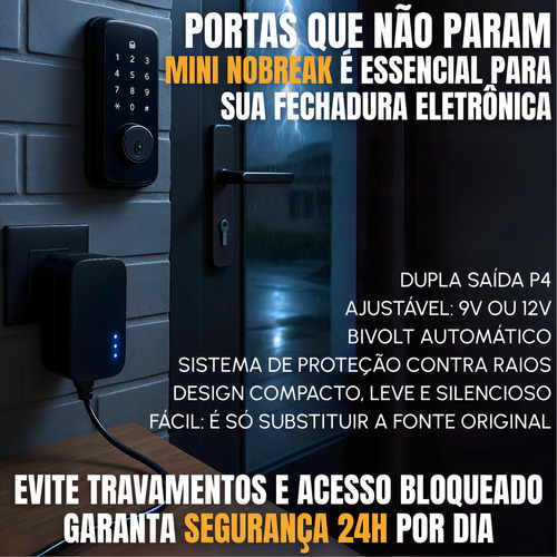 Mini Nobreak (Fonte Com Bateria Interna) QNB02P 12V Ou 9V MLB4307087175 Qualitronix - imagem 5