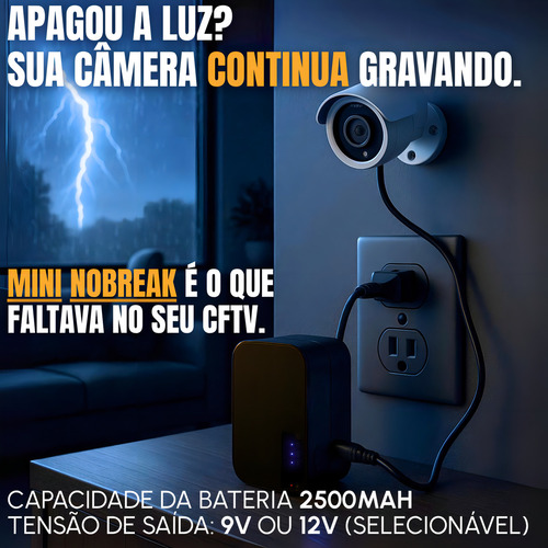 Mini Nobreak (Fonte Com Bateria Interna) QNB02P 12V Ou 9V MLB4307087175 Qualitronix - imagem 6
