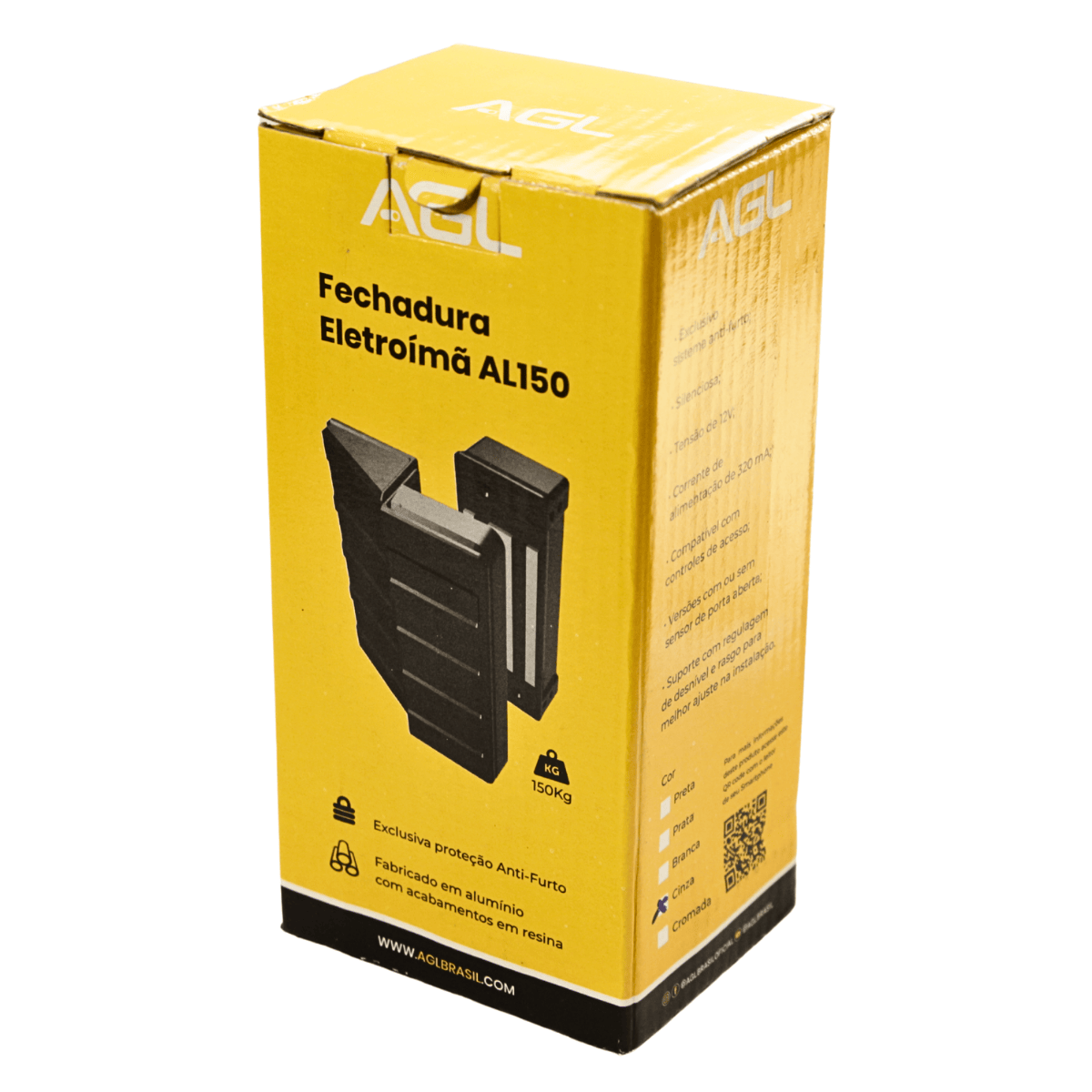 Fechadura Eletroímã Cinza 150 Kgf 12V Dc - AL150 - AGL 1301003 AGL - imagem 2