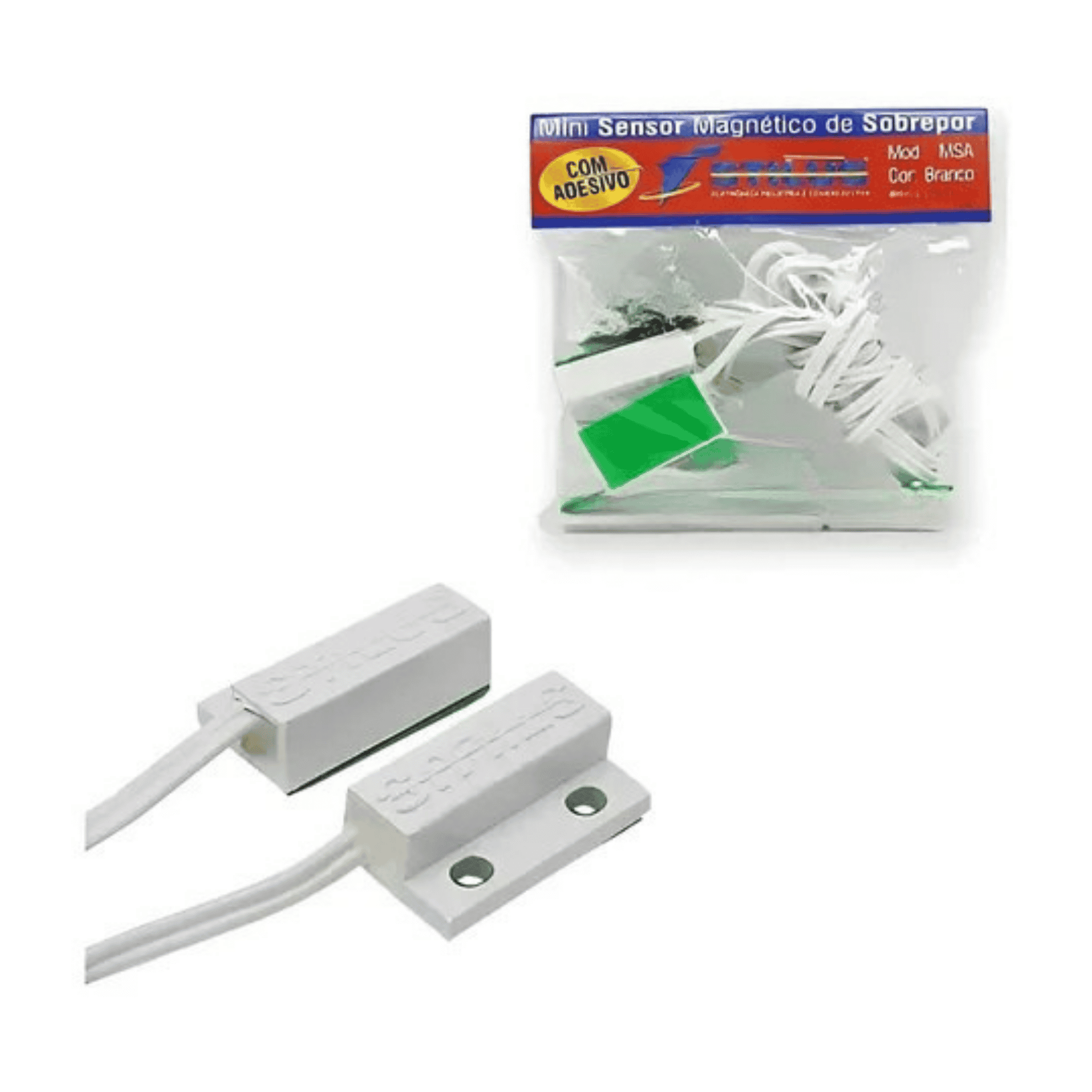 Mini Sensor Magnético De Abertura Com Fio Branco - Msa - Stilus MSA Stilus - imagem 2