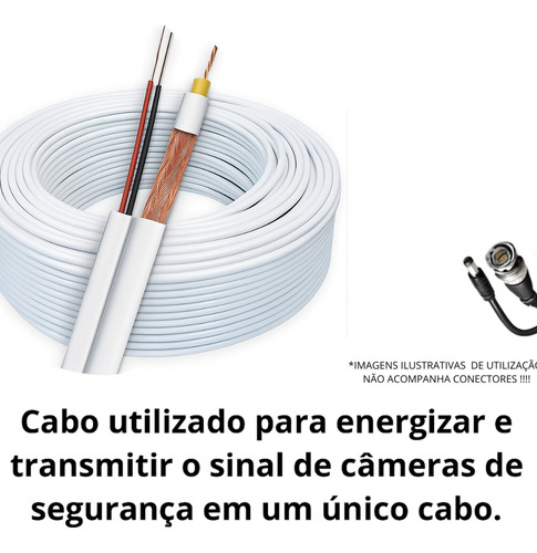 Cabo Coaxial 4mm Bipolar Camera De Segurança 95% Malha 100m MLB4555301829 - imagem 4