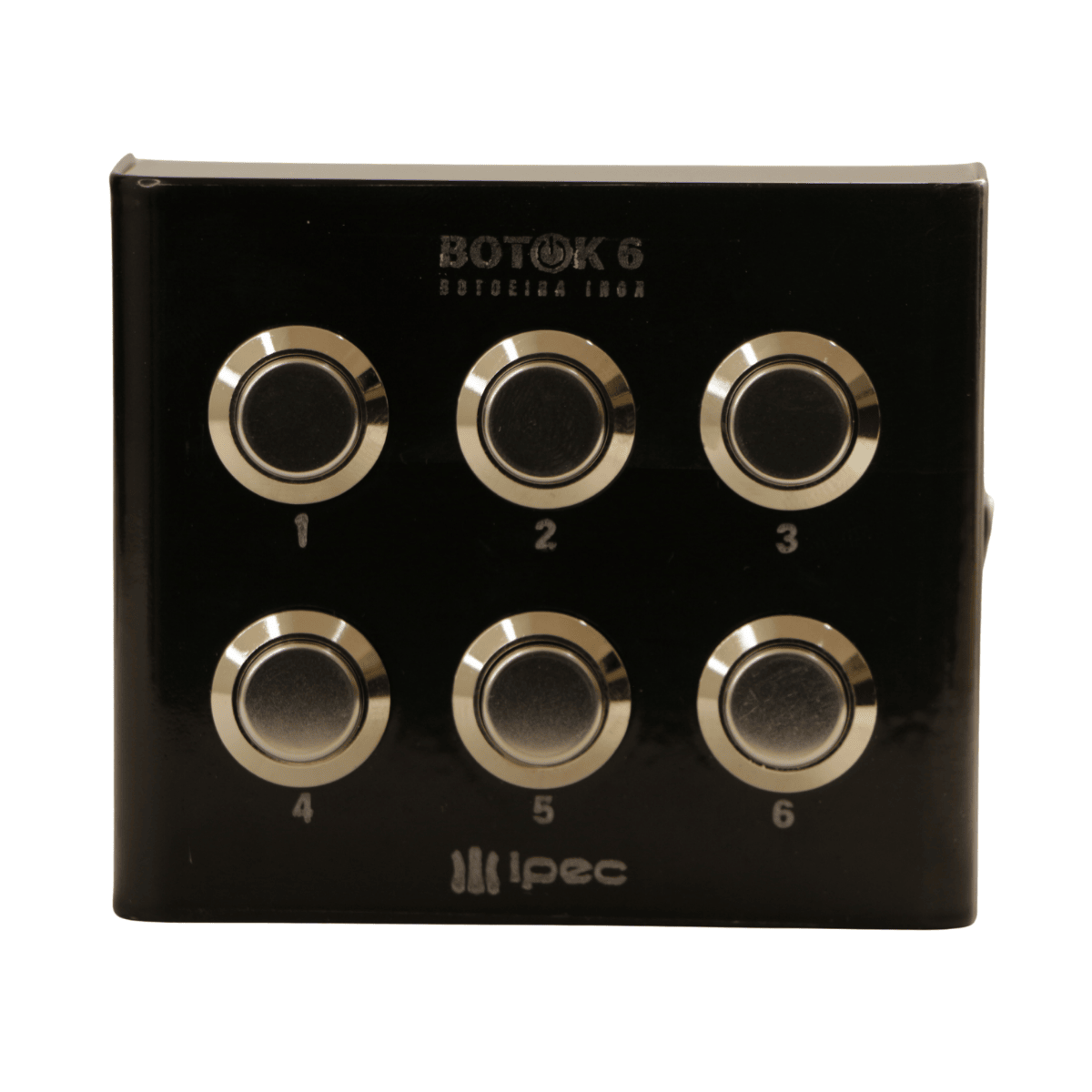 Botoeira Inox Preta 6 Botões - Botok 6 - Ipec
