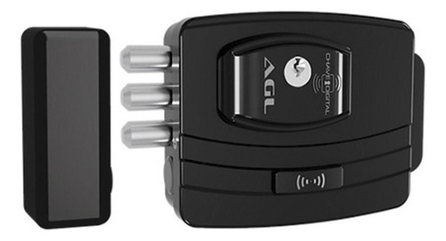 Fechadura Eletronica AGL Ultra Magic Card Preta - 42mm Ch.Simp. F.Esp. - Unidade