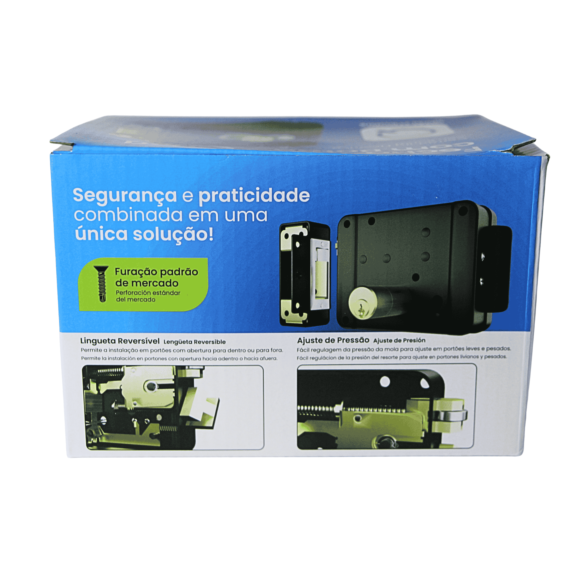 Fechadura Elétrica Para Portão Com Botão Interno 12V - Qualitronix 0301000PT Qualitronix - imagem 5