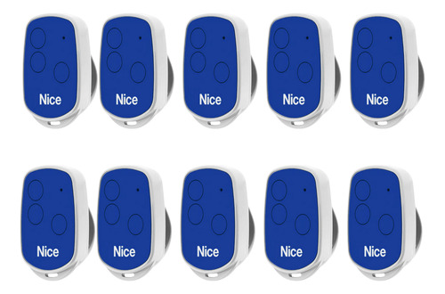 Kit Com 10X Controles Remoto 433MHz Open Tech Azul - Nice 393 Nice