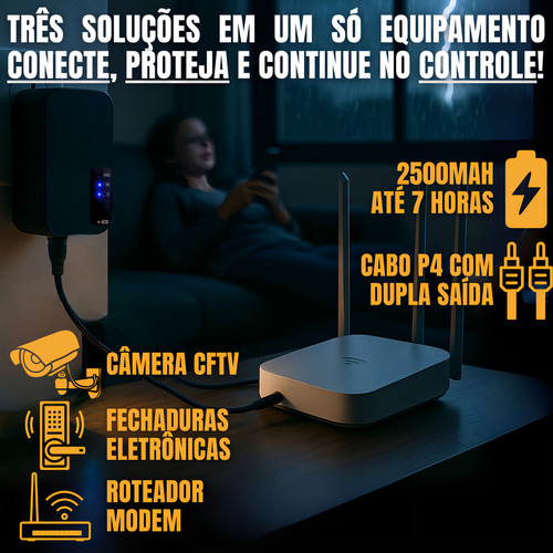 Mini Nobreak (Fonte Com Bateria Interna) QNB02P 12V Ou 9V MLB4307087175 Qualitronix - imagem 3