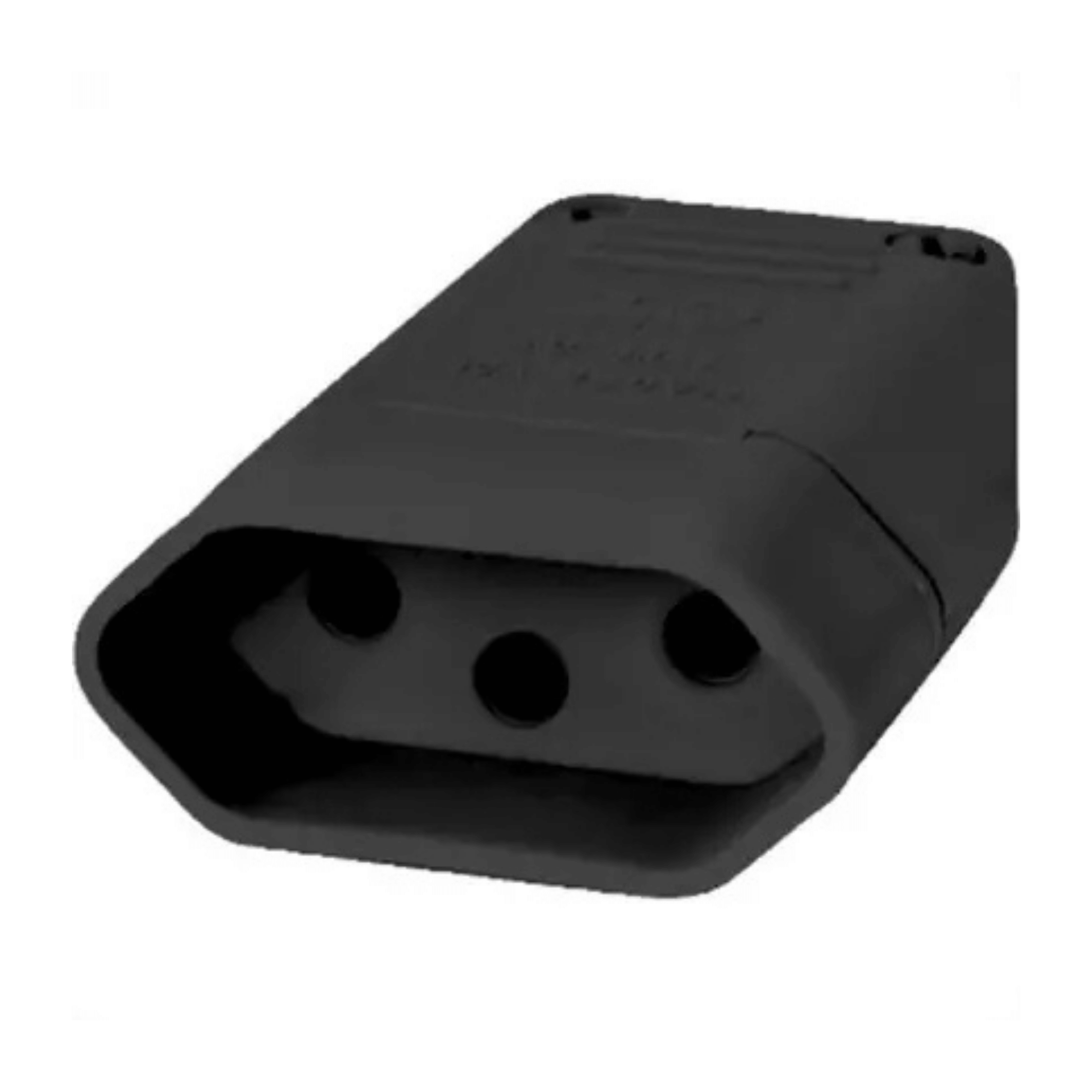 Pino Fêmea 2P+T 10A Preto - 2043 - Perlex 041691 Perlex - imagem 2