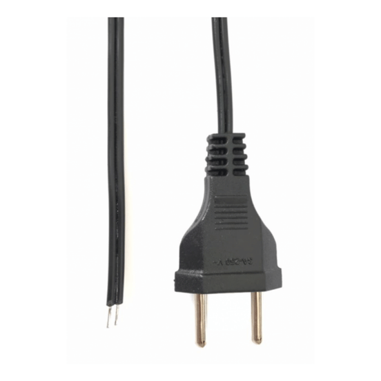Cabo Energia Rabicho Plug 2 Pinos 1m 250V 3A - Fc Fontes