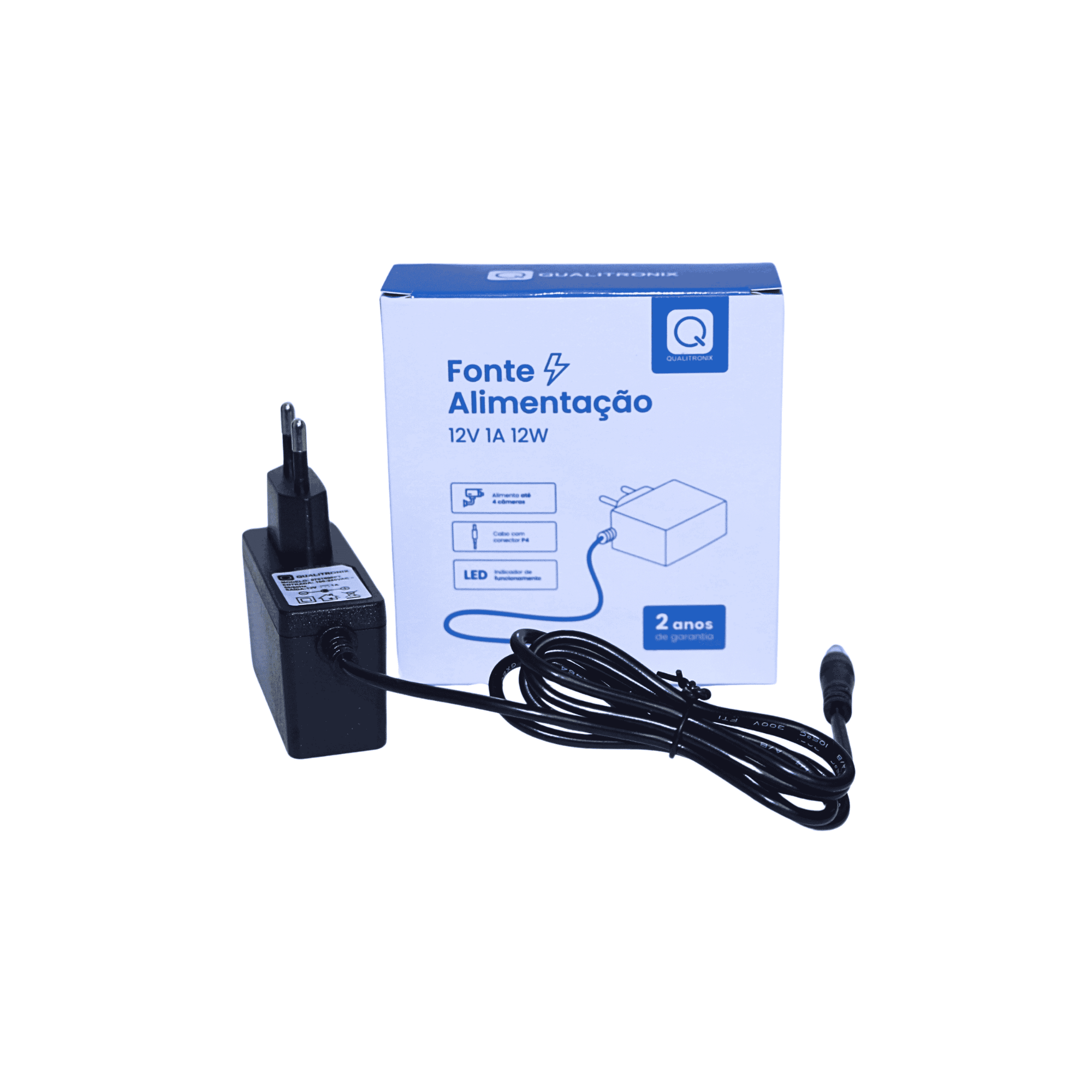 Fonte 12V 1A 12W Com Saída P4 E Plug Ac - Qualitronix 0701000PT Qualitronix - imagem 3