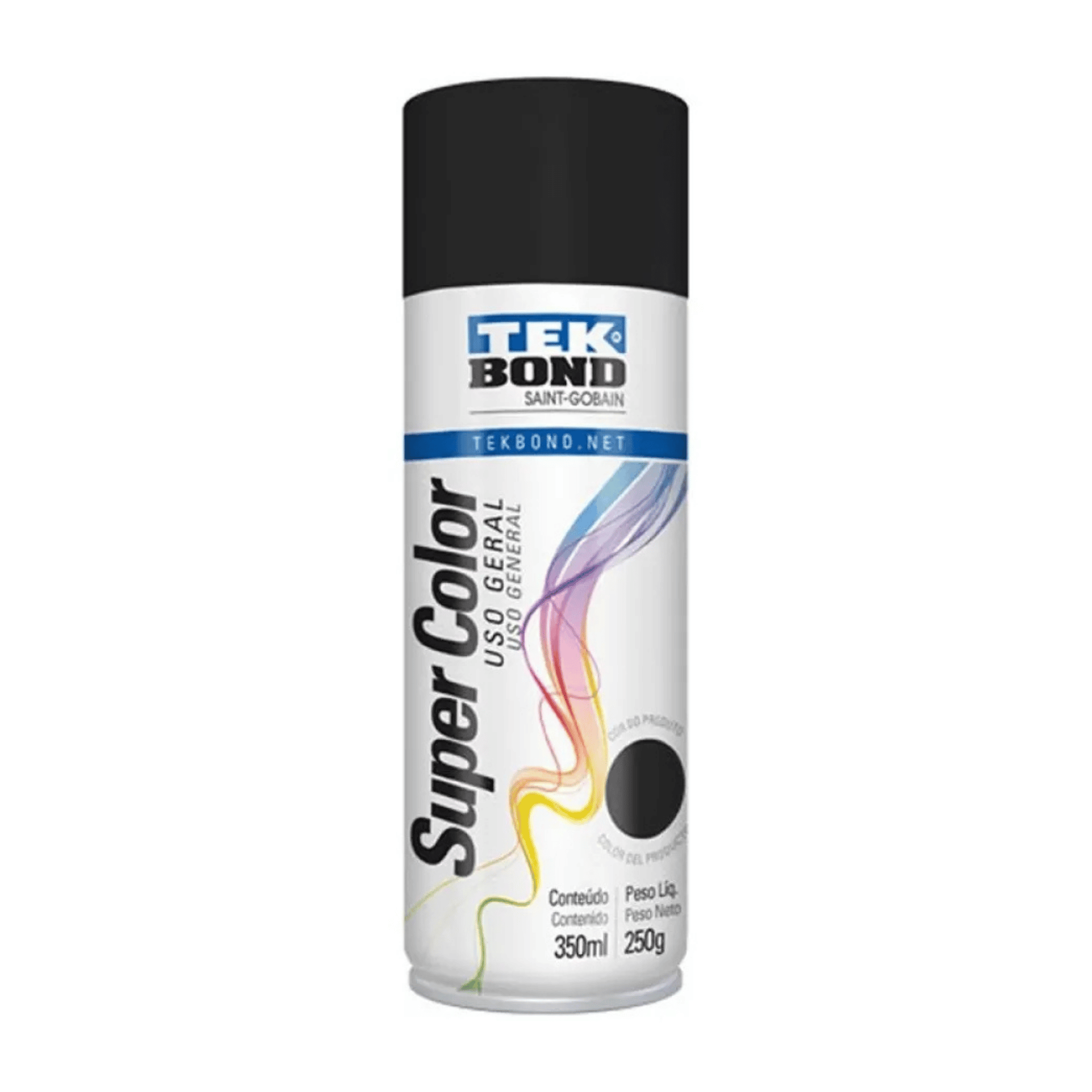 Tinta Spray Preto Fosco Uso Geral 350ML - Tekbond 23001006900 Tekbond