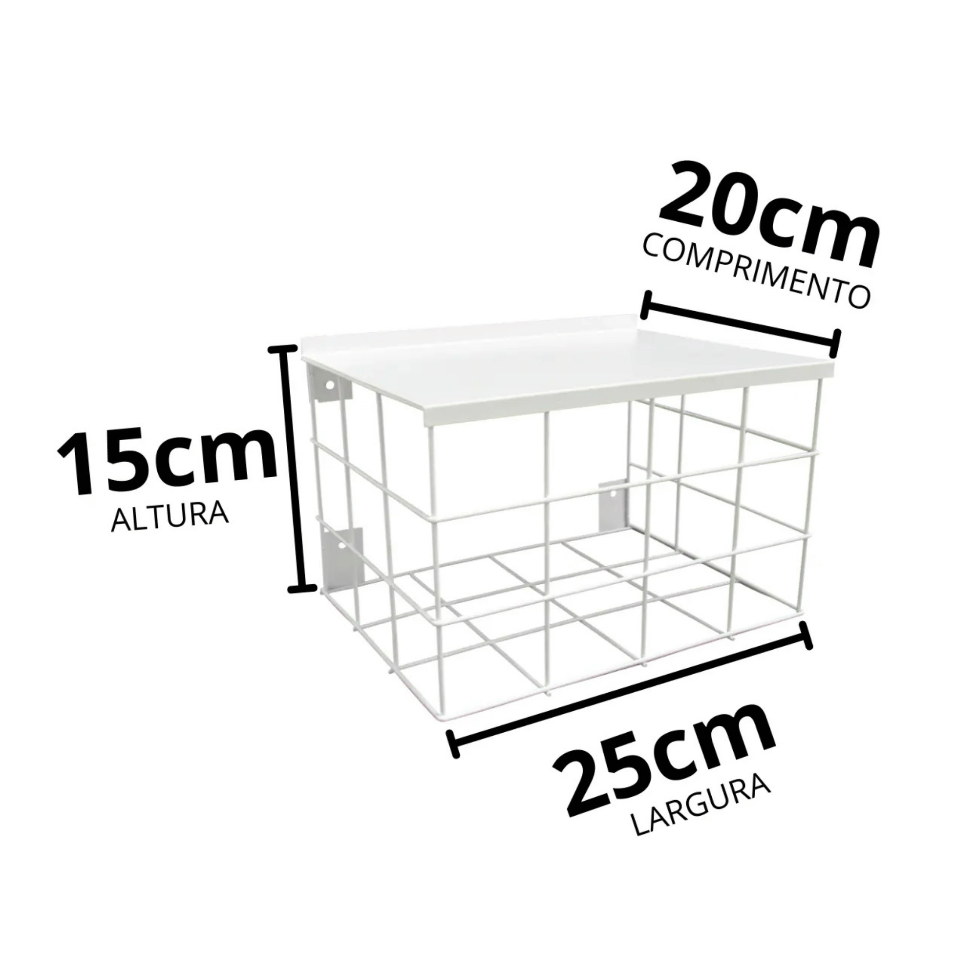 Grade De Proteção Quadrada Com Chapa 15X25X20CM Branca - JL2002 - Jbr JL2002-BRANCA JBR - imagem 3
