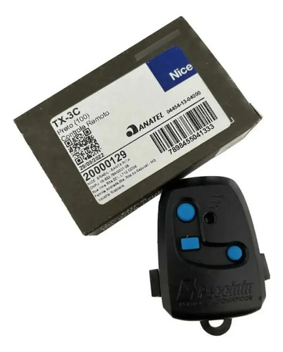 Kit 2X Controles Remoto 3C Nice Peccinin Para Portão Eletrônico Preto 3C-2 Nice - imagem 2