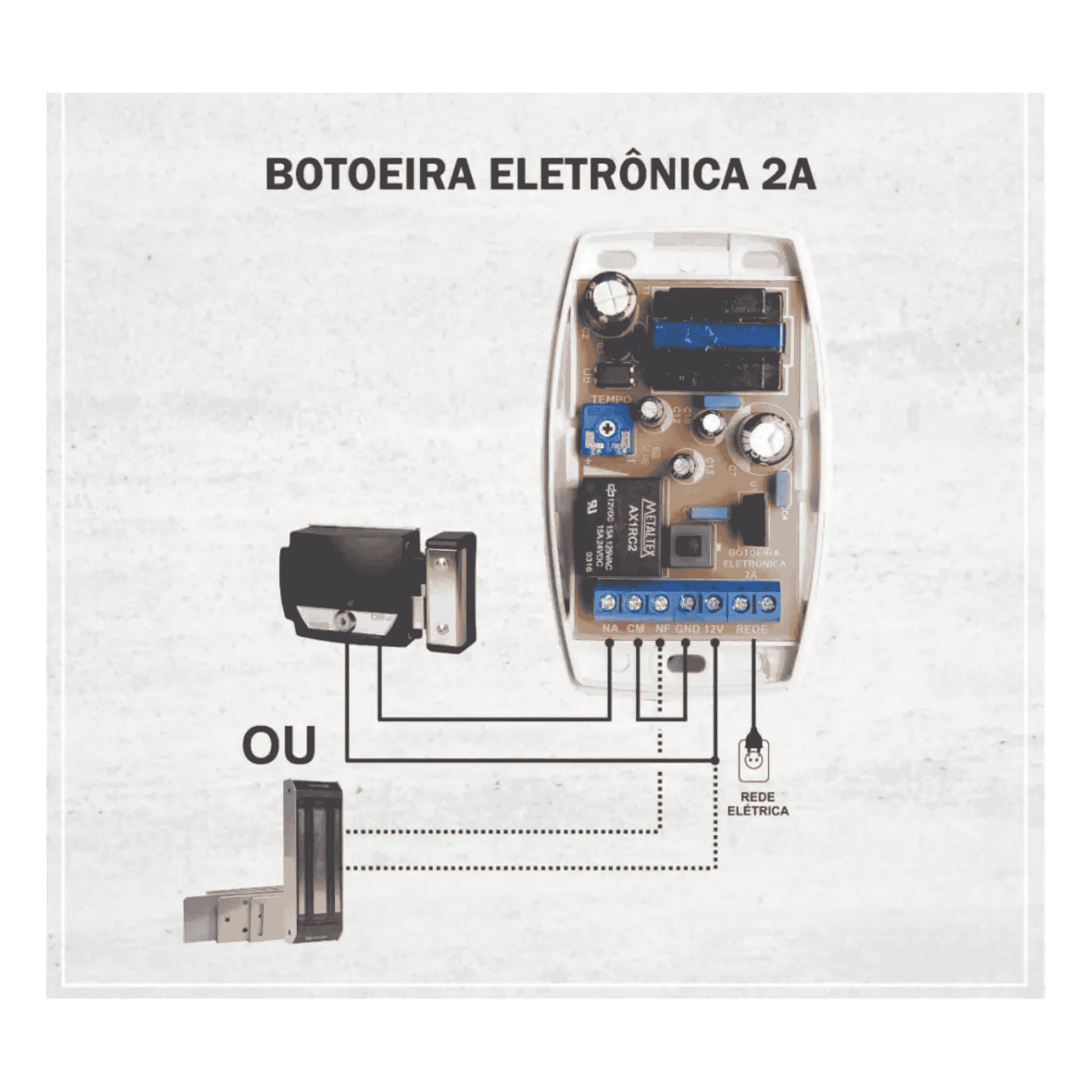 Botoeira Acionadora Eletrônica Com Fio 2A Bivolt - AF12 - Ipec A2063-5 IPEC - imagem 3