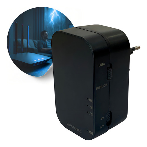 Mini Nobreak (Fonte Com Bateria Interna) QNB02P 12V Ou 9V