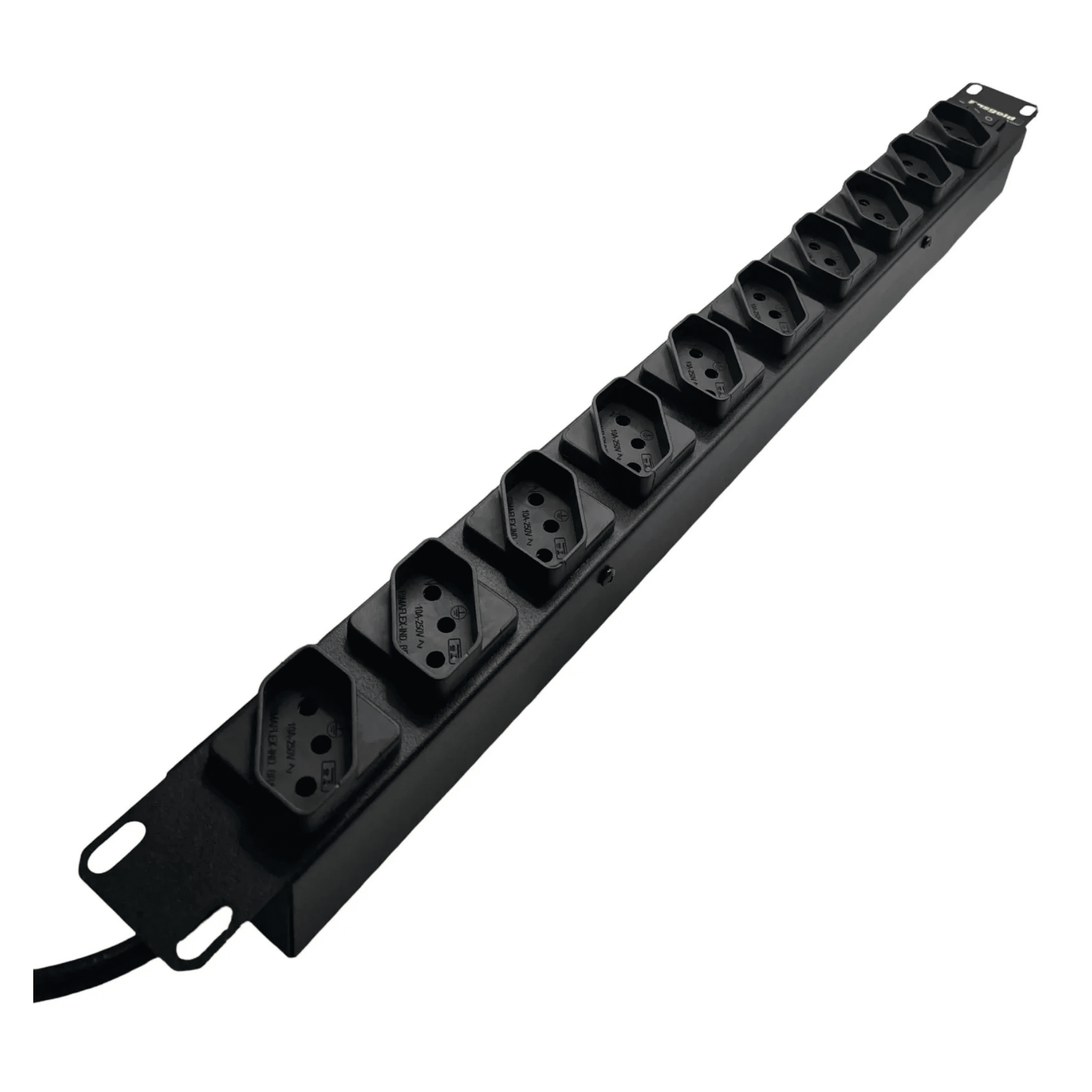 Régua De Linha Rack 19" 8 Tomadas 10A Bivolt - FS-561 - Fasgold FS-561 Fasgold