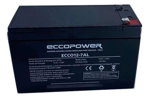 Bateria 12V Para Alarme Eccopower