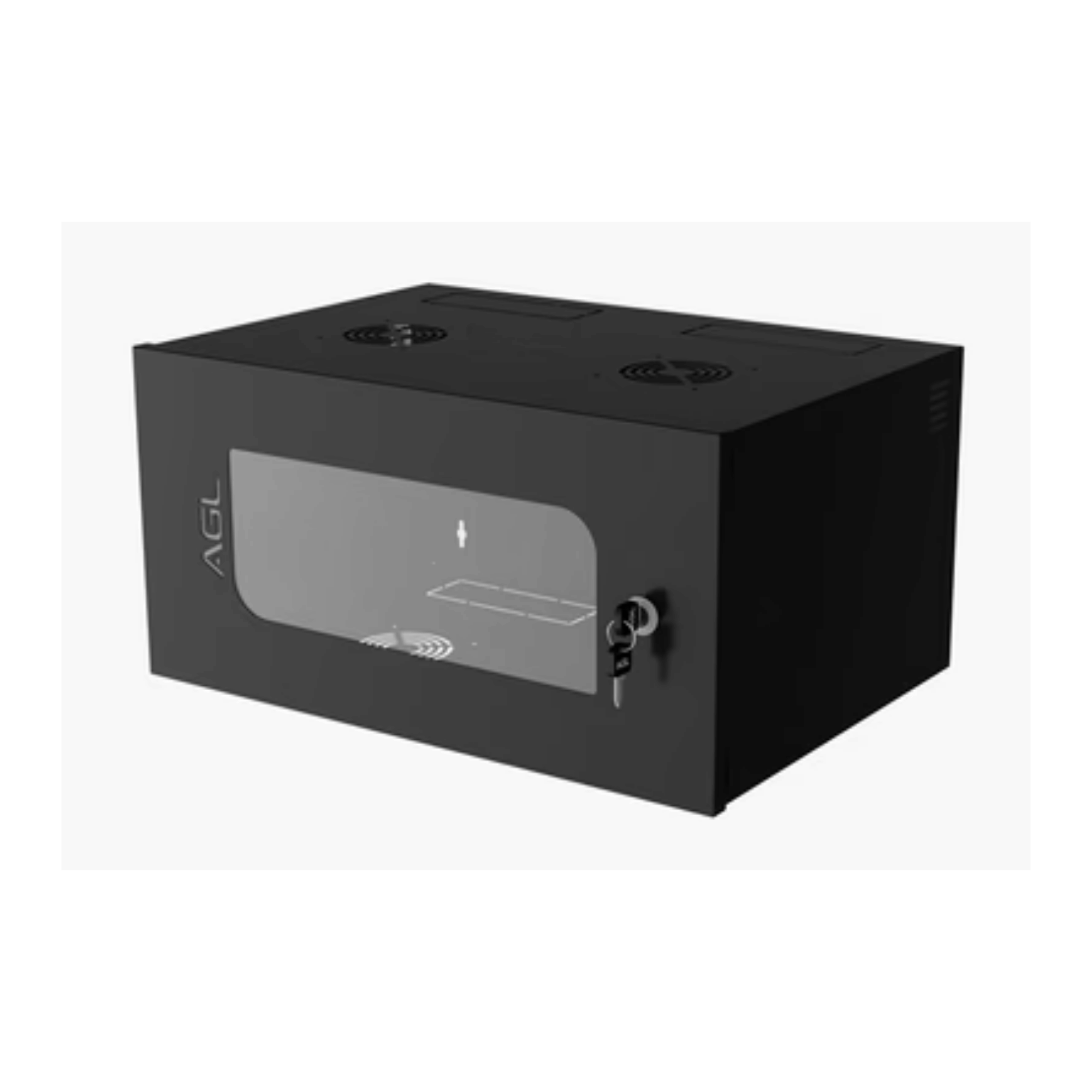 Rack Metálico Parede 5U 19" Preto Com Chave - AGL