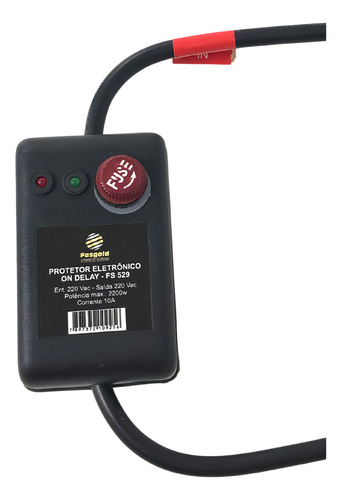 Protetor Eletronico 220 Volts - 10A - On Delay - Com Rabicho Fasgold FS-529 Fasgold - imagem 4